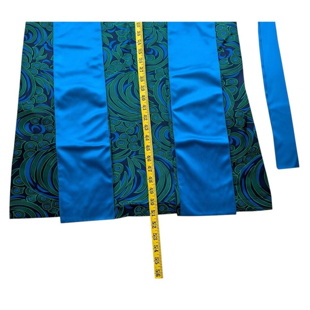 Victoria's Secret Vintage 80s 90s Gold Label 100% Silk Long Robe - Peacock - Picture 10 of 10